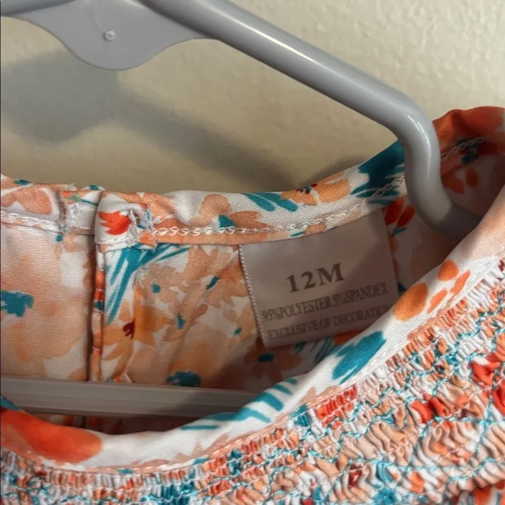 Smocked Floral Baby Romper size 12 months